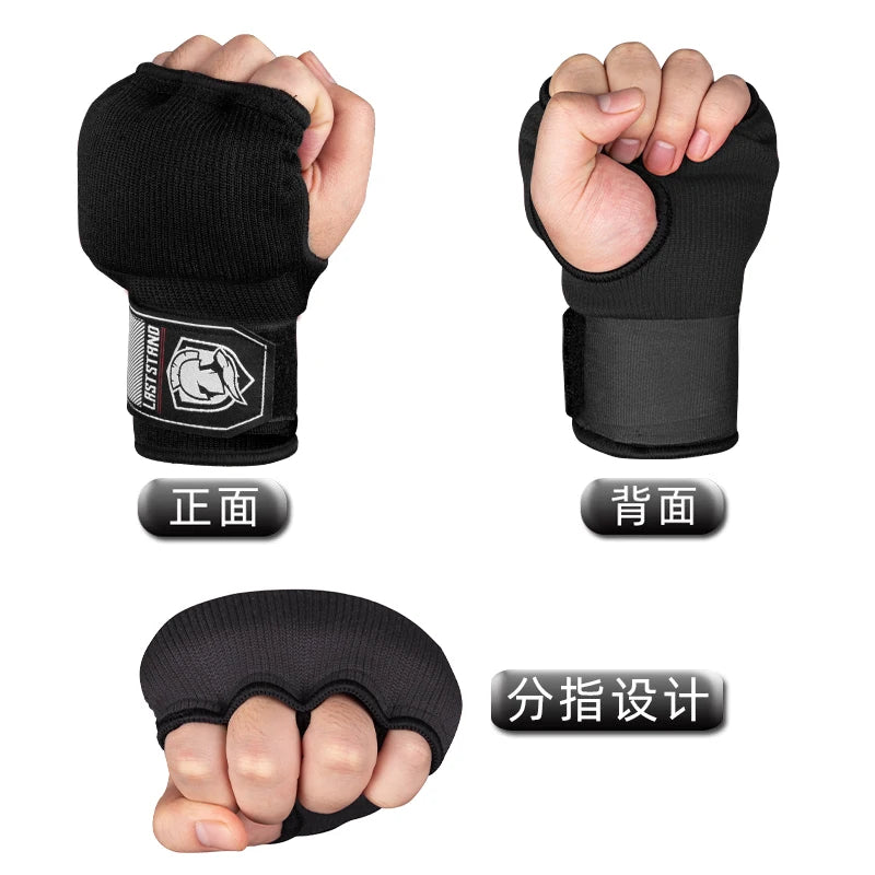 Gel Boxing Hand Wrap Gloves – Adjustable Half Finger MMA & Boxing Wrist Support Gloves with Long Strap Protective Training Gear