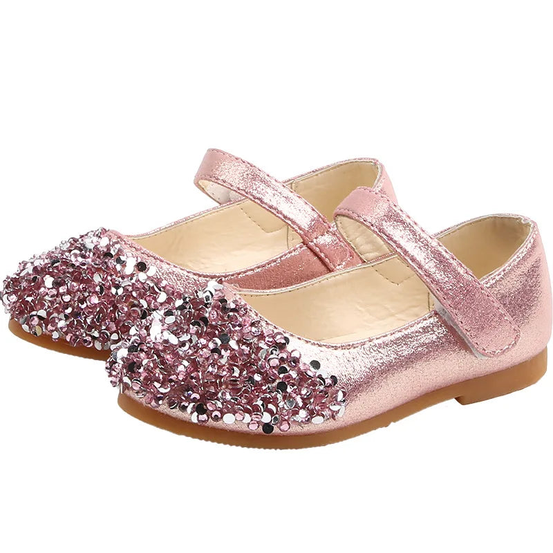 Spring New Children Shoes Girls Princess Shoes Glitter Children Baby Dance Shoes Casual Toddler Girl Sandals Crystal Shoes Party