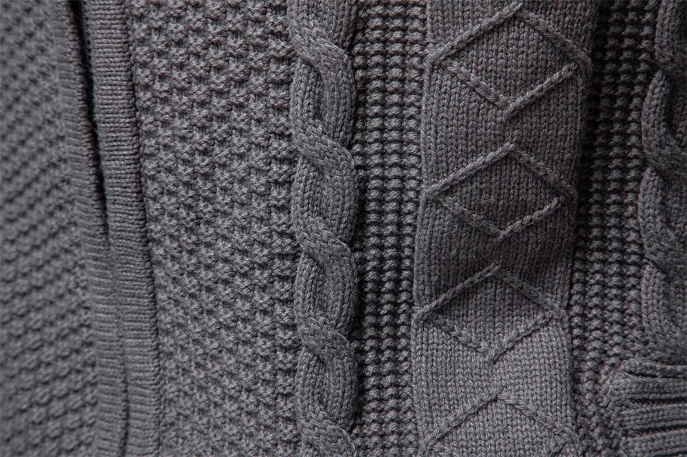 Men's Classic Zip-Up Jacket Cotton Solid Colour Fleece Lined Winter Warm Outdoor Sports Luxury Casual Male Outerwear