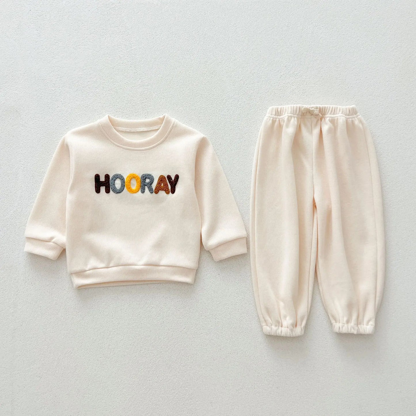 NEW Autumn Children's Clothing Pullover Set Boys Sweatshirt and Pants Girls Letter Hoodies Suit Kid's 2PCS Outfit 0-4Y Unisex