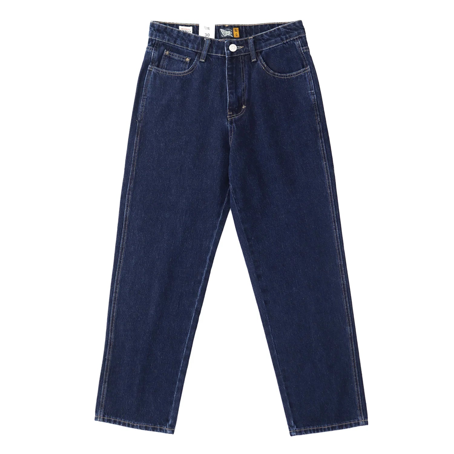 2025 Lente Nieuwe Amerikaanse Retro Primaire Kleur Denim Jeans Heren Eenvoudige 90% Katoen Gewassen Oude Casual Losse Rechte Wijde Broek