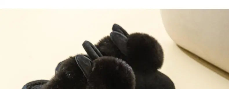 Women's Winter Warm House Fuzzy Slippers Couple Indoor Anti-Skid Plush Lined Bedroom Slides Fluffy Cotton Shoes For Ladies