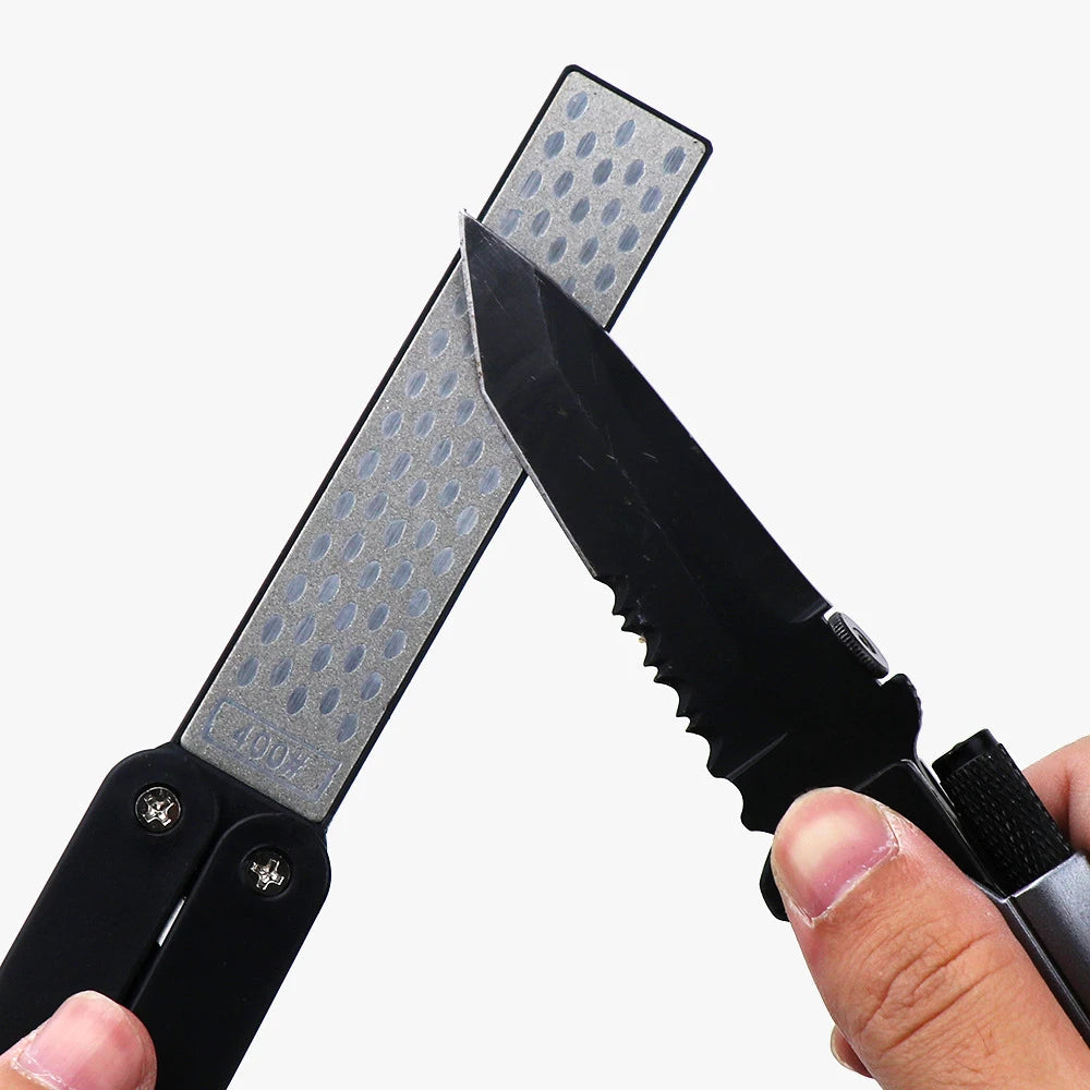 Diamond Knife Sharpener 400/600 Grit Double-Side Sharpening Stone for Knife Axe Drill Pocket Folding Knife Garden Tool Sharpener