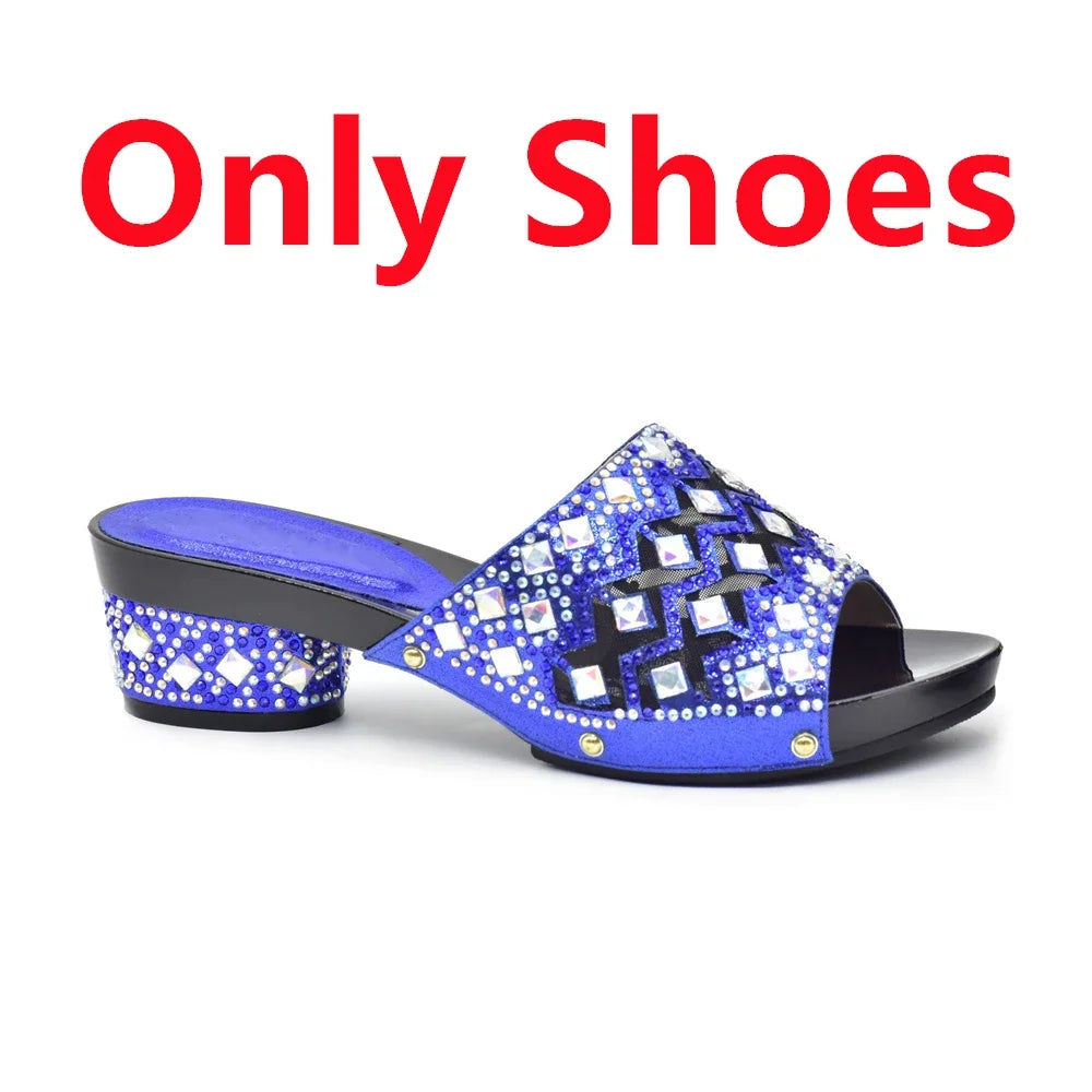 Italian Women Wedding Shoes and Bag Set Decorated with Rhinestone Shoes for Women 2025 Designer Luxury Elegant Pumps