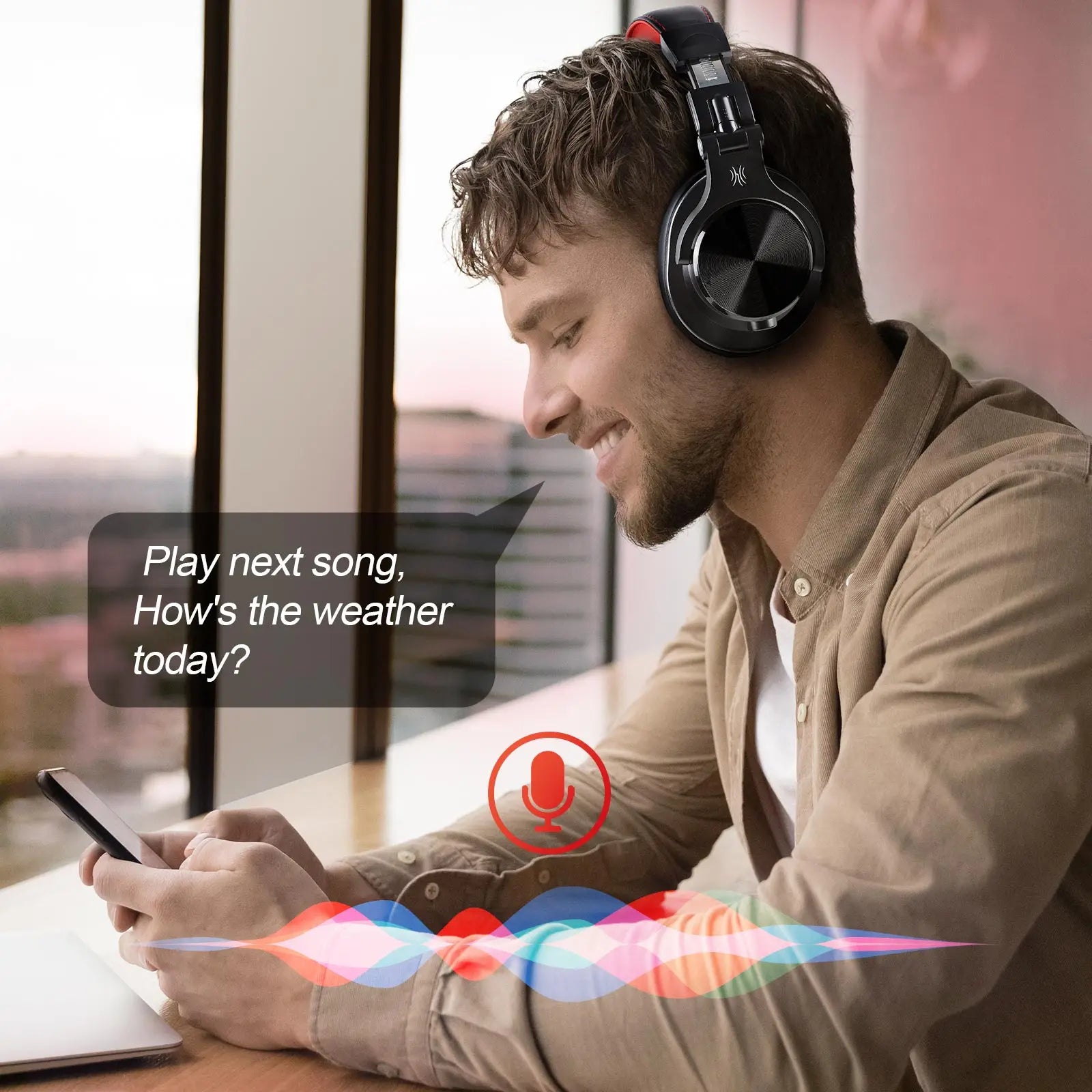 Oneodio Fusion A70 Wireless Bluetooth Headphones Bluetooth 5.2 Headphones Hi-Res Audio Over Ear 72H Playtime Professional Stud