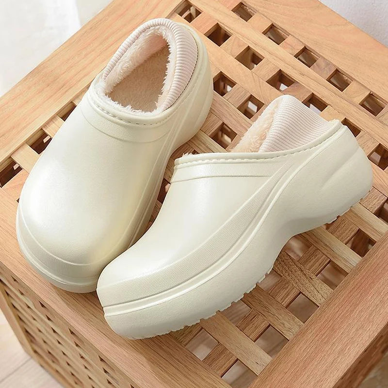 Women's Winter Warm Fashion Furry Slippers Cotton Slides For Outdoor Indoor Couples Use With Non-Slip Thick Sole Plush Fluffy Ladies' Slippers