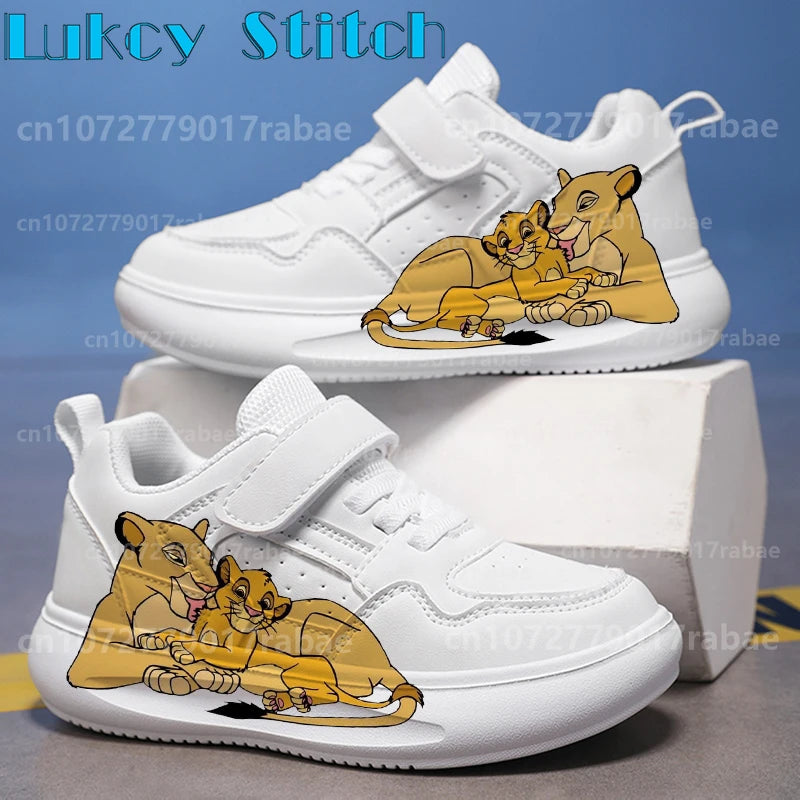 Lion King Fashion Girl Boy Shoes For Children Running Minnie Children Students Shoes Kids Casual Sports Board Sneakers Gift
