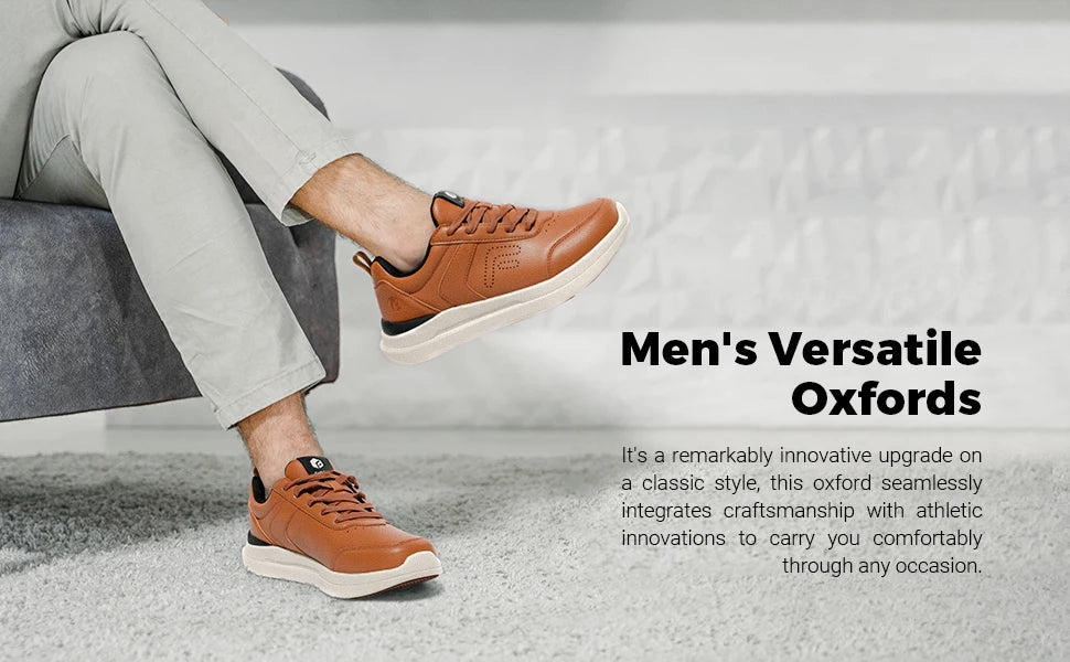 Men's Casual Leather Shoes Wide Width Walking Shoes Outdoor Lightweight for Swollen Feet Relieve Foot Pain