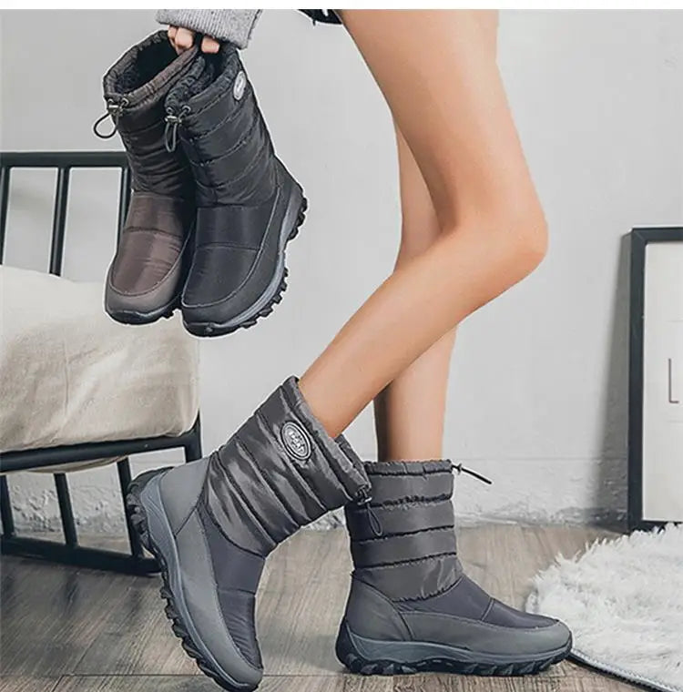 Women Boots Snow Plush Ladies Shoes Waterproof Women Shoes Zipper Boots Ladies Keep Warm Soft Botas Mujer Women's Winter Shoes