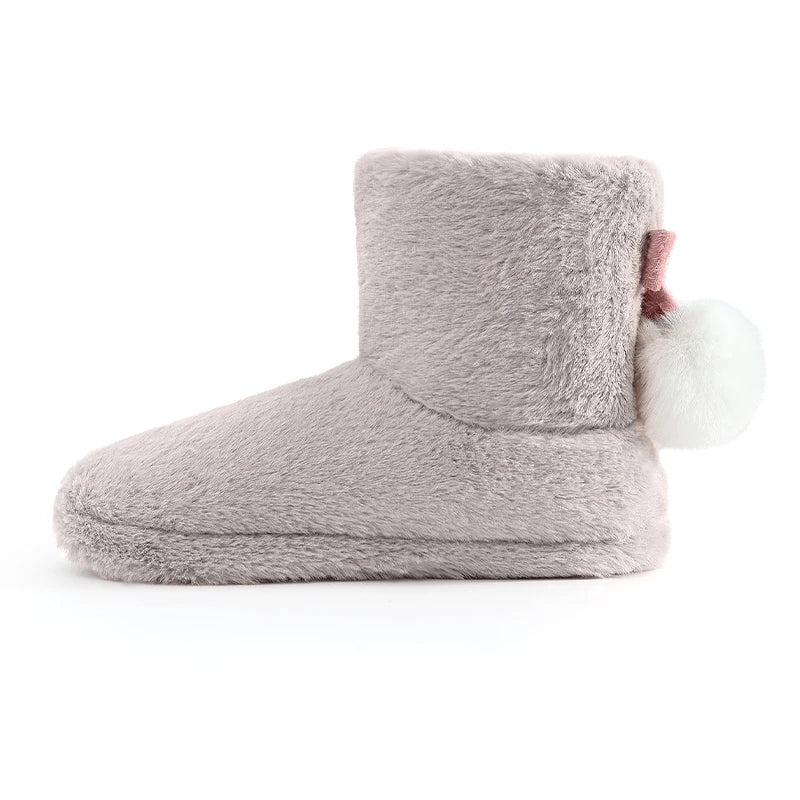 Women's Winter Warm Plush Cotton Boots Casual Fur Fluffy Snow Boots With Soft Comfort Non-Slip Sole Suitable As Snow Boots Cute Cotton Shoes