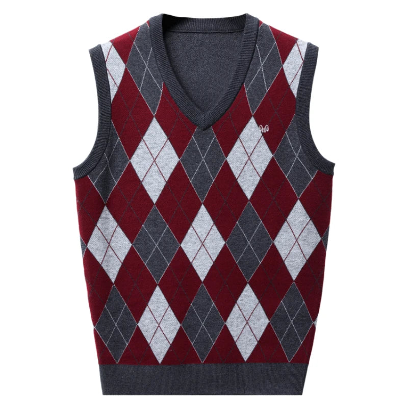 Unisex Autumn and Winter Warm Vest, Stylish Slim-Fit V-neck Sweater Stretch Suitable For Students S-3XL