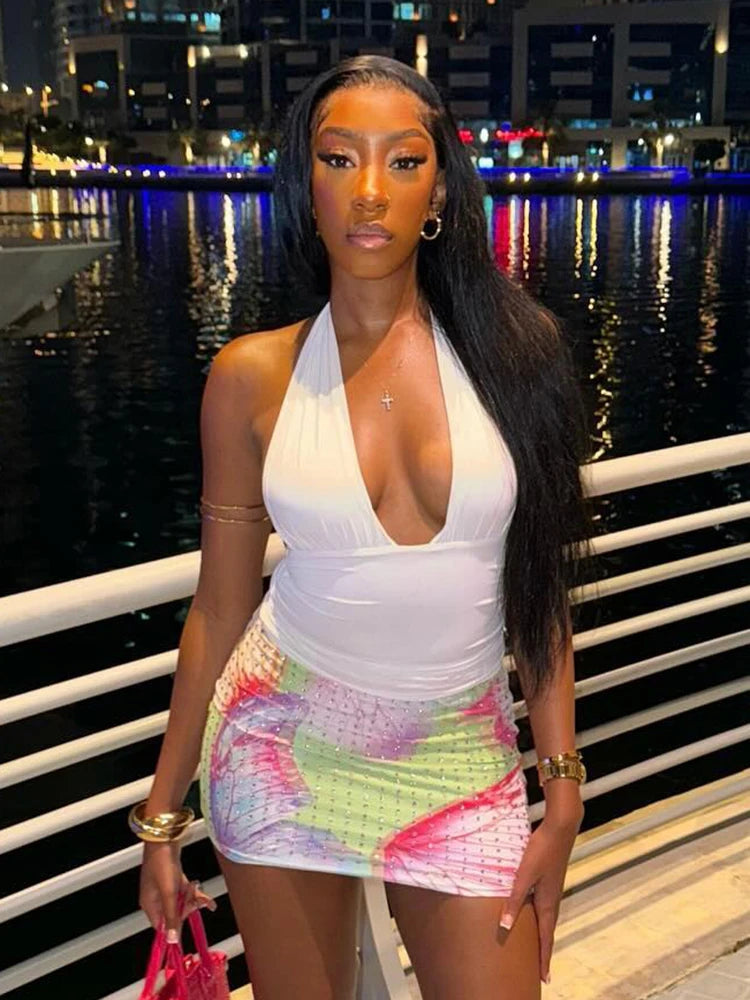 Strass luipaardprint rokken dames wilde basic wilde zomer trend Y2K hottie sexy skinny party clubwear mini bottom