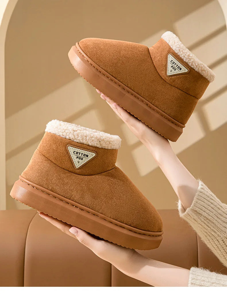 Women's Winter Warm Furry Snow Boots With Soft Plush Cosy Cotton Soft Bottom and Non-Slip Comfort Suitable For Home and Outdoor Use Ladies Shoes