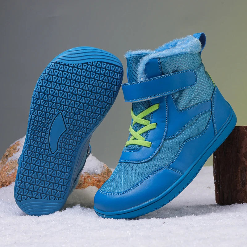 Kinderen brede neus blotevoeten sneeuwlaarzen comfortabele warme stijlvolle winter minimalistische sneakers voor jongens en meisjes, perfect voor peuters tot grote kinderen