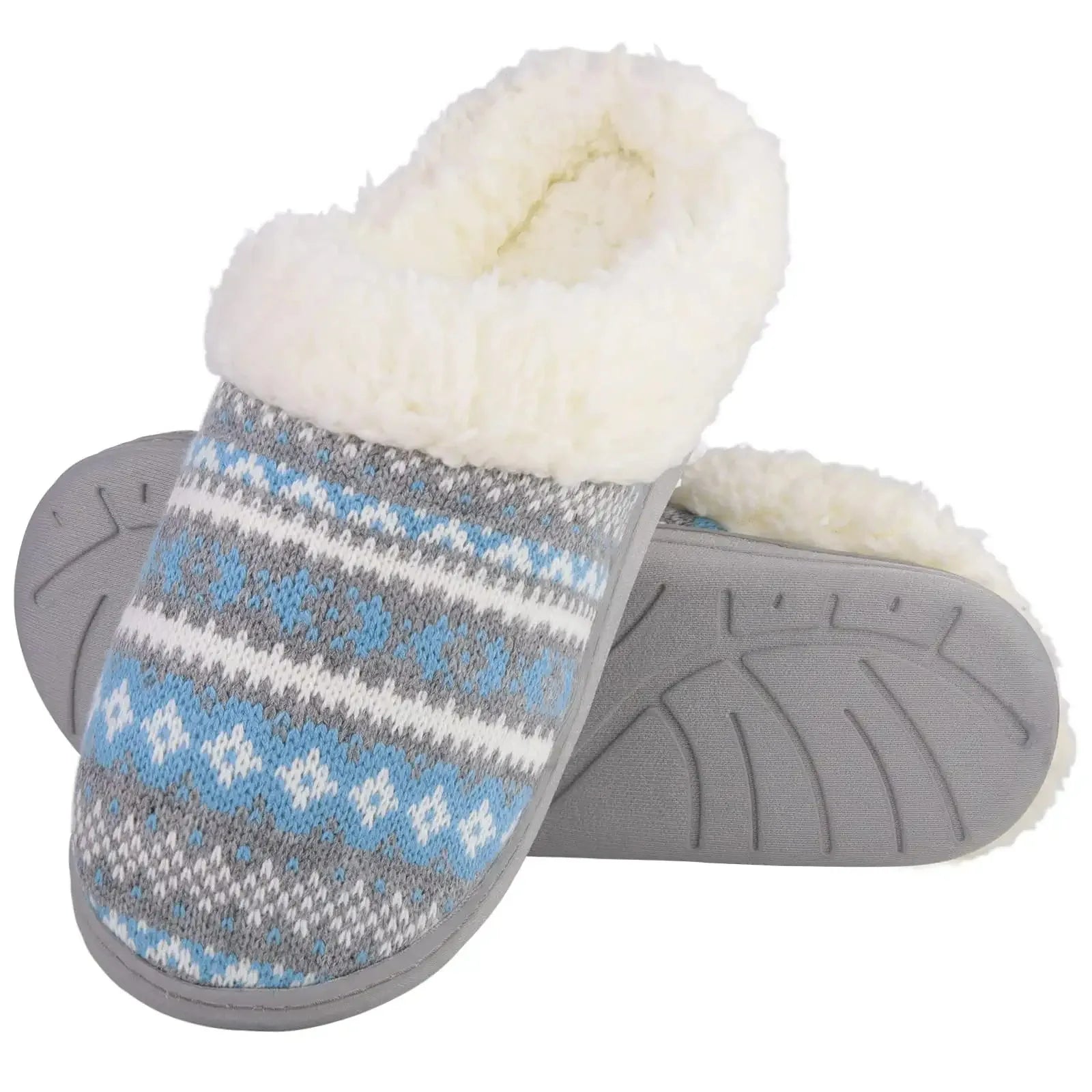 Unisex Winter Fur Slippers Warm Cosy Plush Fluffy Home Cotton Shoes Plush Anti-Skid and Indoor Furry Slippers For Men & Women