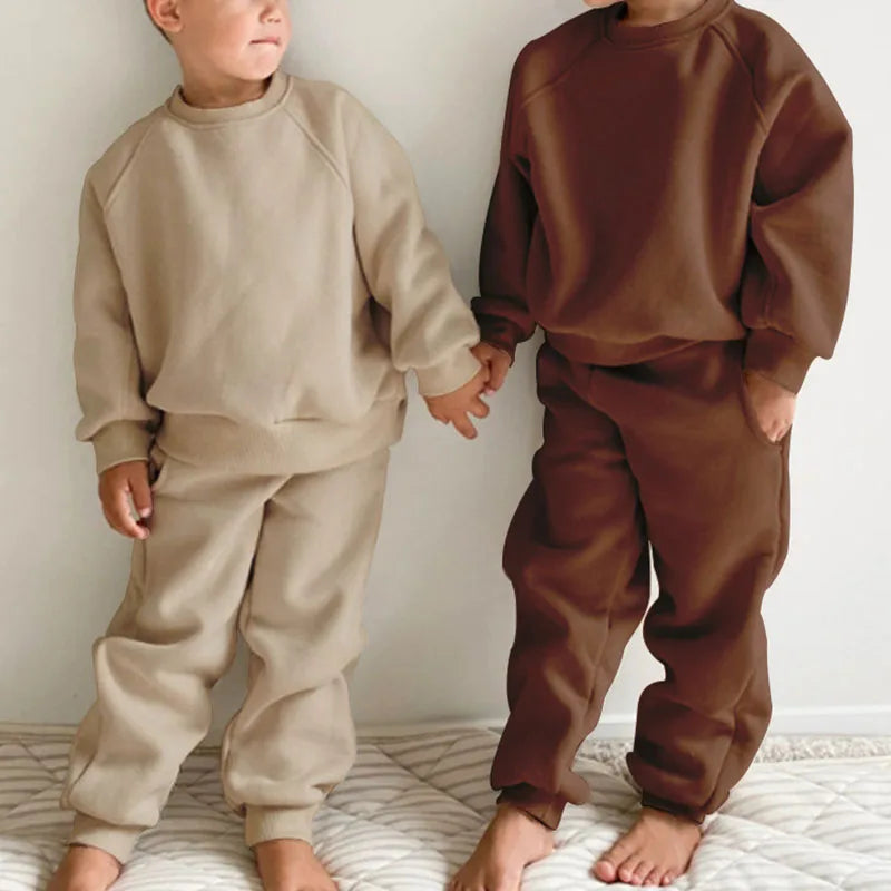 New Spring Boys Clothing Kids Girl Loose Leisure Sports Suit Children 2PCS Hoodie + Sweatpants 4-6Y Unisex