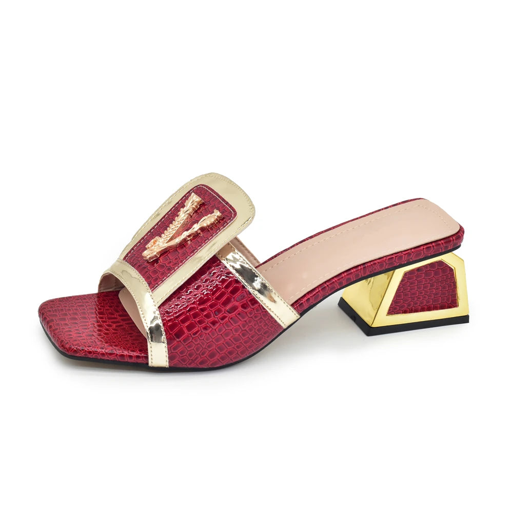 Nigerian Women Open Toe Party Pumps Designer Luxury Shoes and Sandals With High Heels for Wedding