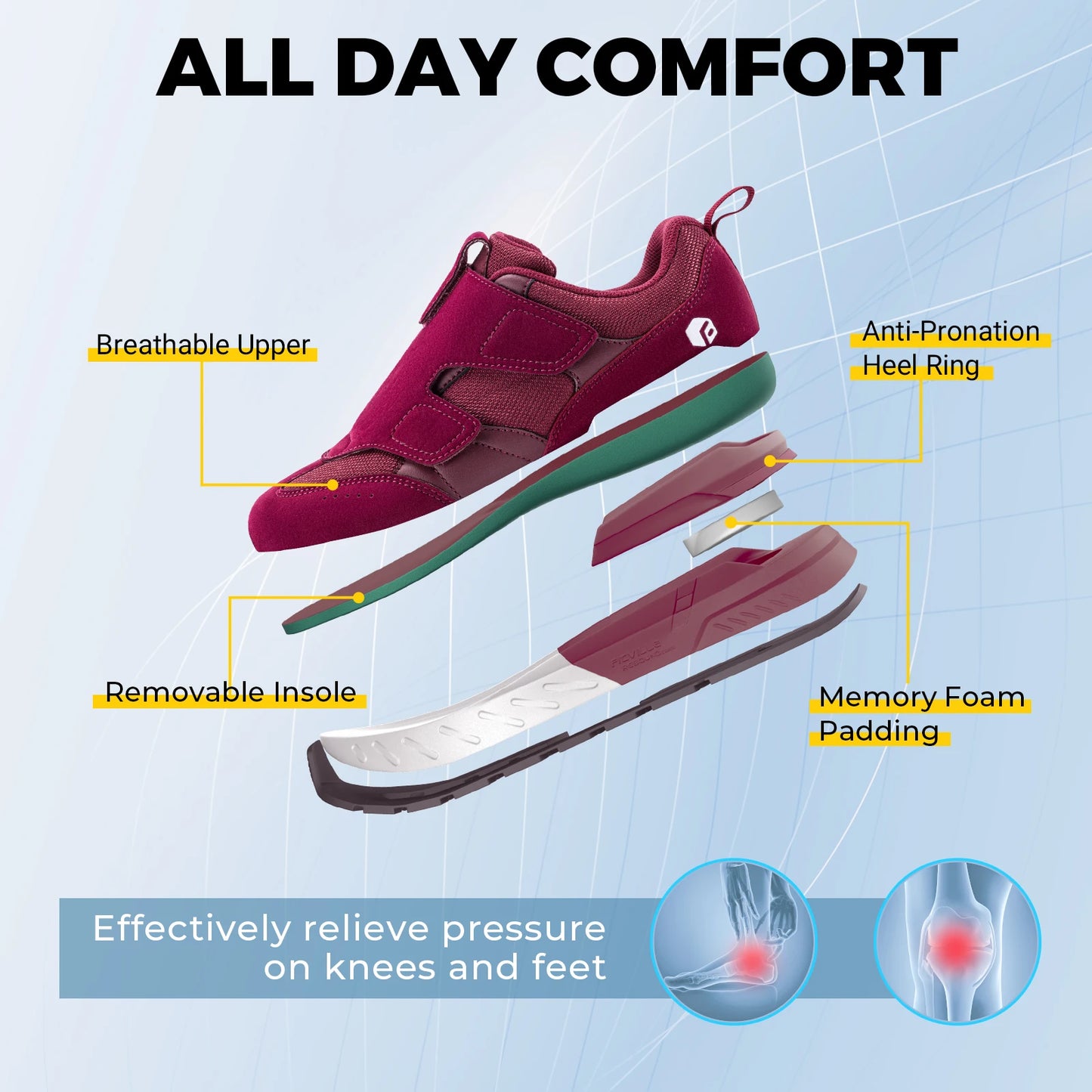 Women's Wide Foot Walking Shoes Sports Shoes Adjustable Easy to Put & Take Off for Wide Feet Lightweight sneakers