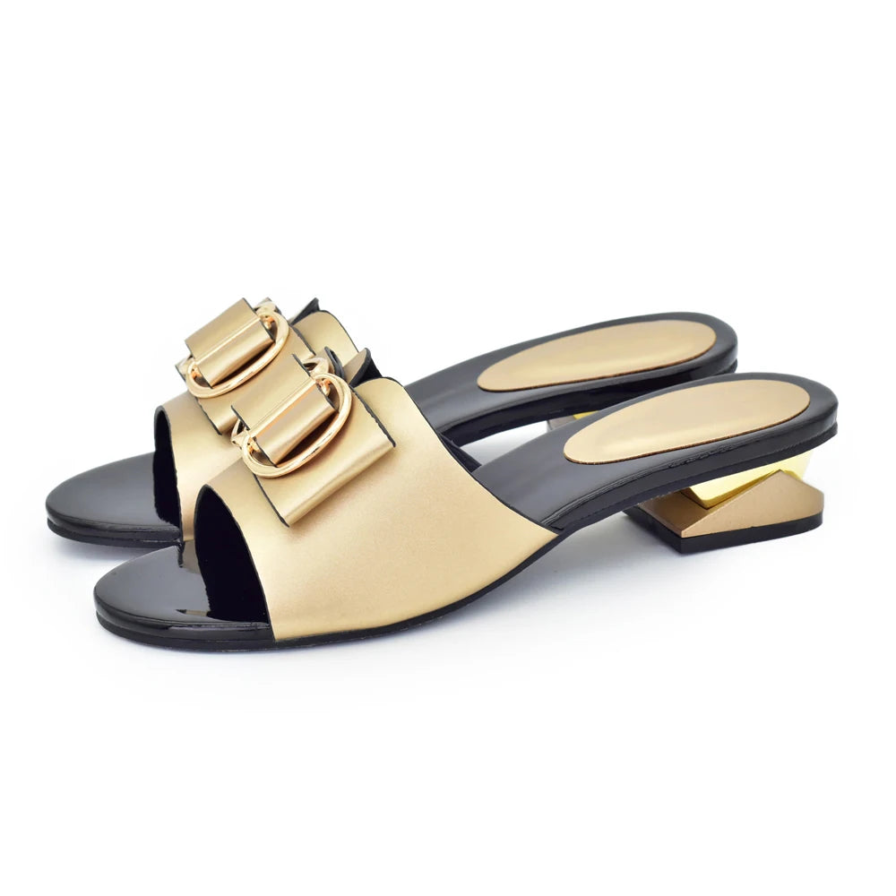 Elegant Italian Women High Quality African Wedding Shoes Lady Summer Autumn Daily Shoes 4cm Rhinestone Ladies Wedding Shoe