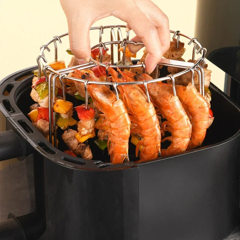 12/24/48 Spiesjes Keukengadgets Grill Airfryer RVS Grill Verticale Spies Hangend Oven Kebab Rek Kebab Houder