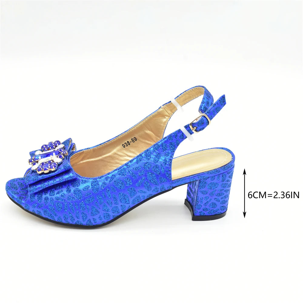 Luxury Italian Shoes and Bag Set for Women Wedding Bride Shoes Woman Nigeria Bag and Shoe Set Decorated with Rhinestone