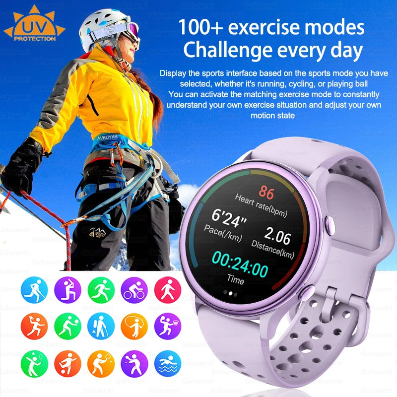 2025 Mini Smart Watch Dames 1,27-inch 360*360 AMOLED HD-scherm IP68 Waterdicht Hartslag Bloedzuurstof Smartwatch - Compatibel met HUAWEI IOS