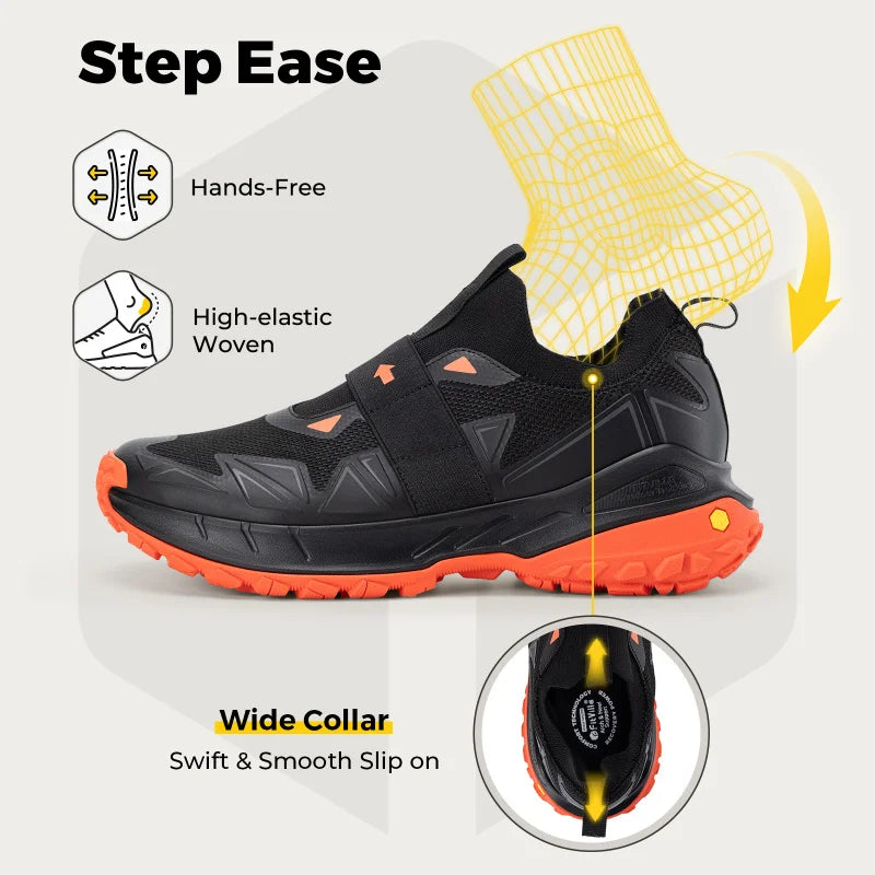 Men's Widened Hiking Walking Shoes Slip-On Comfortable Orthopaedic With Arch Support Non-Slip Sports Shoes For Travel