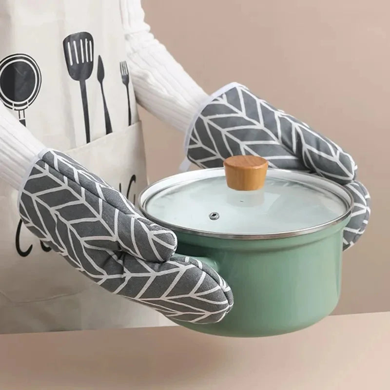 2 stuks warmte-isolerende handschoenen, hittebestendige magnetronhandschoenen en hittebestendige keuken- en ovenwanten voor