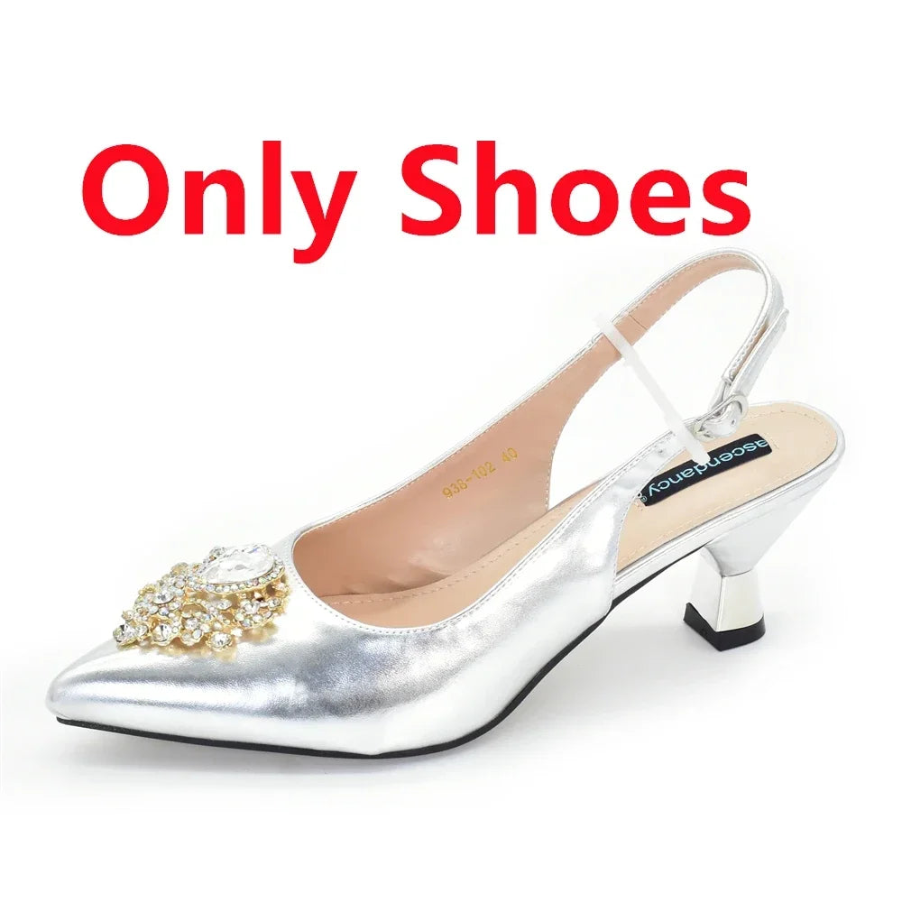 Fashion Women Shoes and Bags To Match Set Nigeria Party Italian Shoe and Bag Set for Party in Women Elegant Heeled Pumps