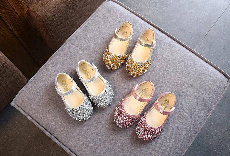 Spring New Children Shoes Girls Princess Shoes Glitter Children Baby Dance Shoes Casual Toddler Girl Sandals Crystal Shoes Party
