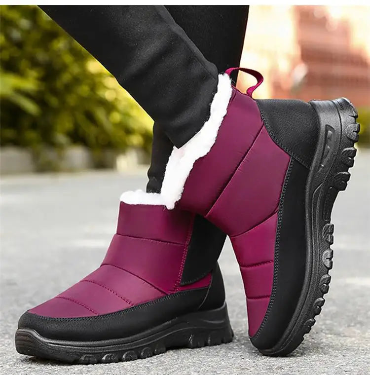 Snow Women's Boots Plush Women Shoes Platform Shoes Women Solid Mid Women's High Boots Fashion Winter Ladies Boots Botas Mujer