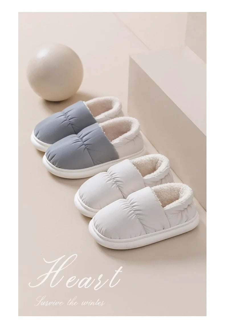 Women's Winter Warm Flat Slippers With Soft Fluffy Cosy Cotton Thick Bottom and Non-Slip Sole Suitable For Home and Outdoor Use Ladies Shoes