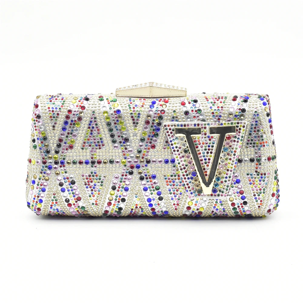 Luxury Shoe and Bag Set for Party in Women Wedding Shoes Woman Bride Rhinestone Design Elegant Shoes for Lady Peep Toe Pumps