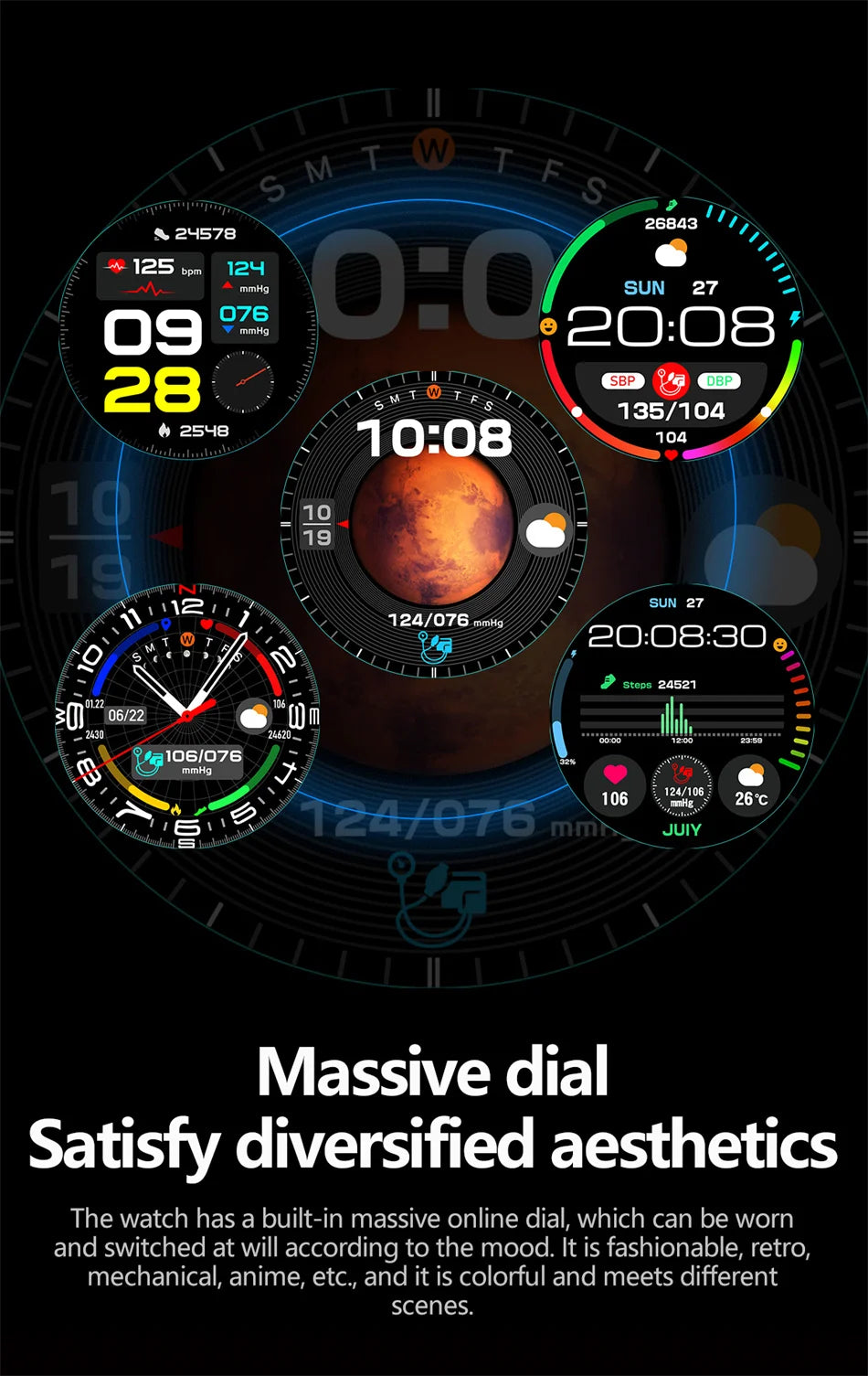 2025 Health track Smartwatch Air Pump Airbag True Blood Pressure Health Measure Smart Watch Men Women Blood oxygen BT Call