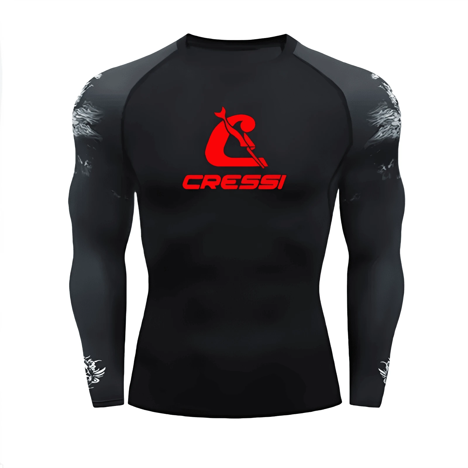 Men’s UPF 50+ Long Sleeve Rash Guard – Quick-Dry Breathable Surf & Swim Shirt for Water Sports & Gym Training