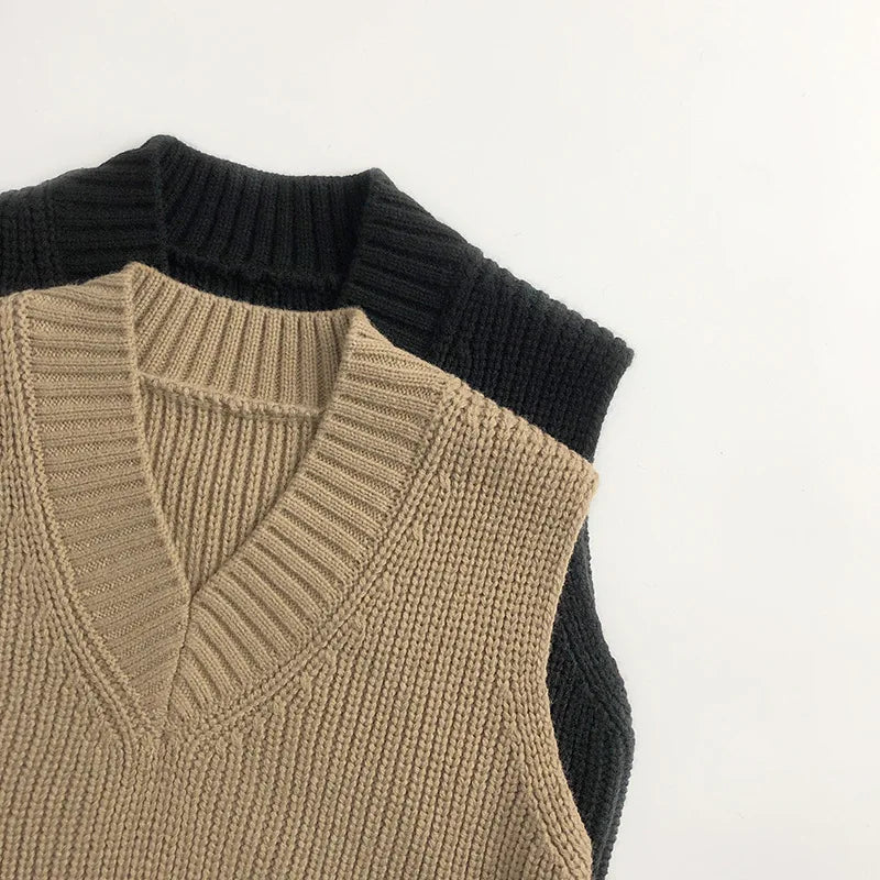 New Autumn Kids Knitted Vest Children Thickened Sweater For Girls & Boys 1-6Y Unisex