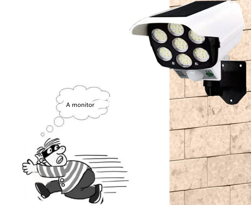 77 LED Solar Light Motion Sensor Security Dummy Camera Wireless Outdoor Flood Light IP65 Waterproof Lamp 3 Mode For Home Garden