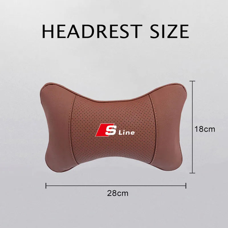 1Pcs Car Seat Headrest Auto Logo Neck Pillow For Audi Sline A1 A3 A4 A6 C7 A5 B8 B7 A7 A8 B9 B6 C6 Q2 Q3 Q5 Q7 Q8 TT S3 S4 S7 S8