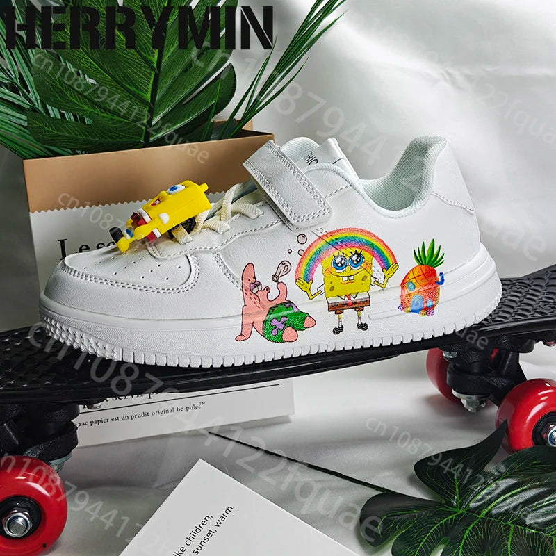 SpongeBob Gift Children Shoes Student Casual Kid Sneakers Girls Boys Running Fashion Sports Shoes Cute Christmas Birthday Gift