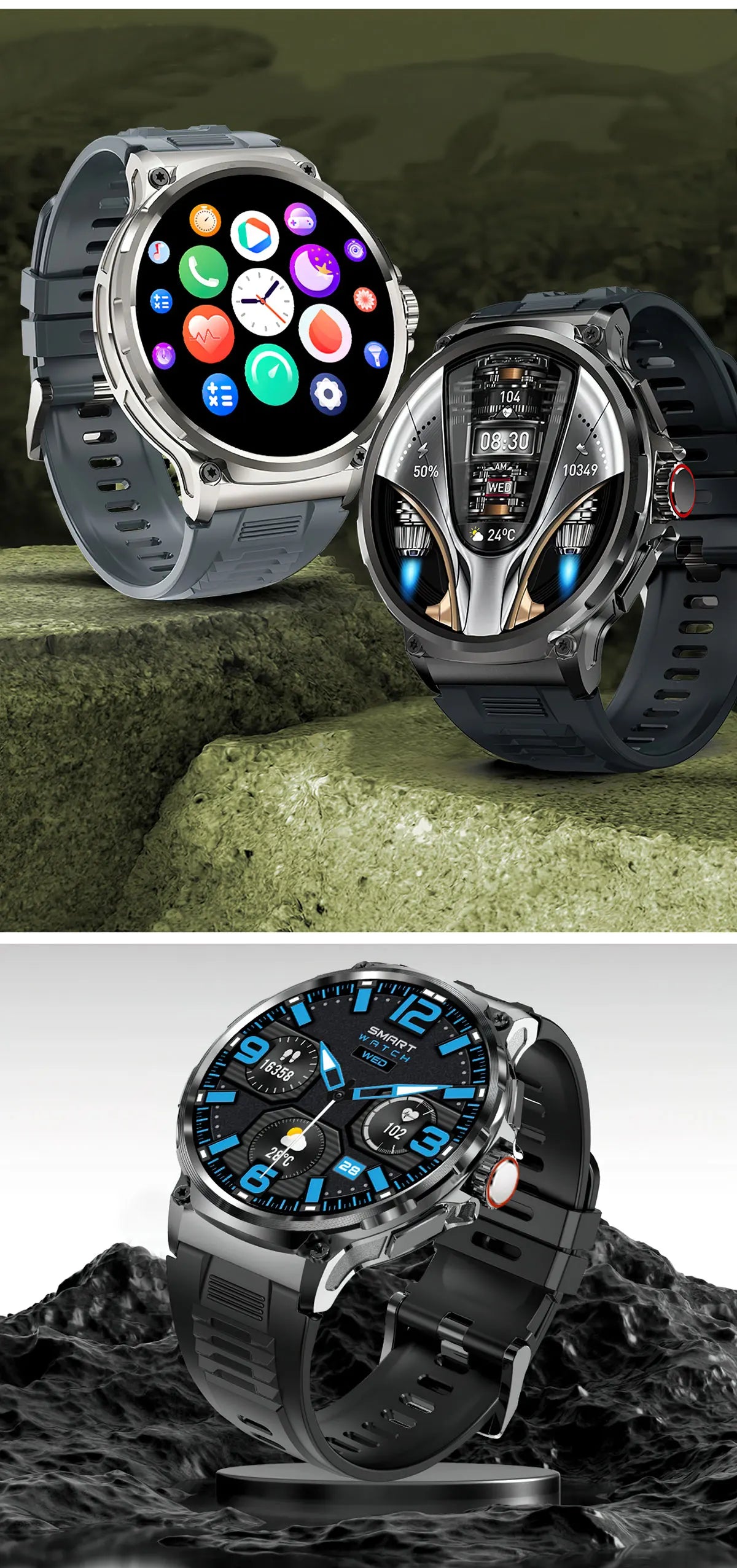 2025 GPS Track Smart Watch 1.85-Inch Ultra HD AMOLED Screen 710MAH Battery Bluetooth Call Smartwatch For Men - Compatible with HUAWEI & Xiaomi IOS
