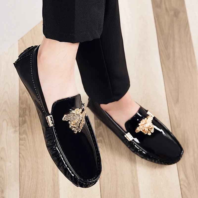 Fashion Black Casual Moccasins Shoes for Men Breathable Male Party Evening Dress Shoes Large Size 46 47 48 Youth Wedding Loafers