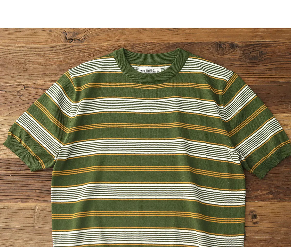 2025 Zomer Nieuwe Amerikaanse Retro 280G Korte Mouw O-hals Gebreid Gestreept T-shirt Heren Eenvoudig 100% Katoen Gewassen Casual Slim Tops