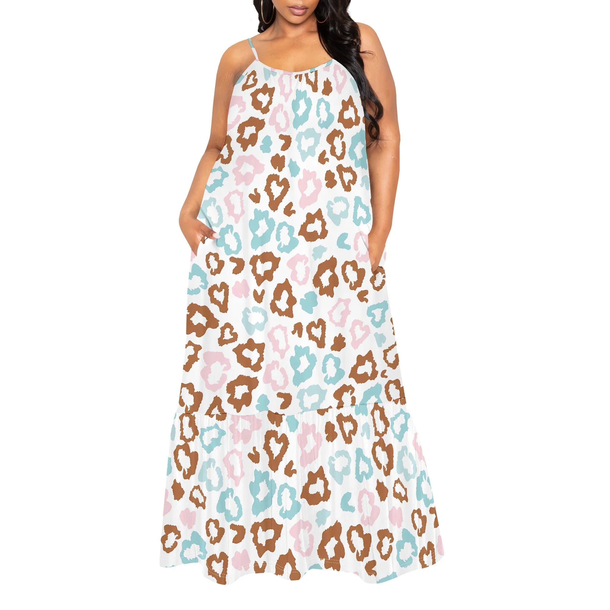 Leopard Print Off-Shoulder Maxi Dress for Women