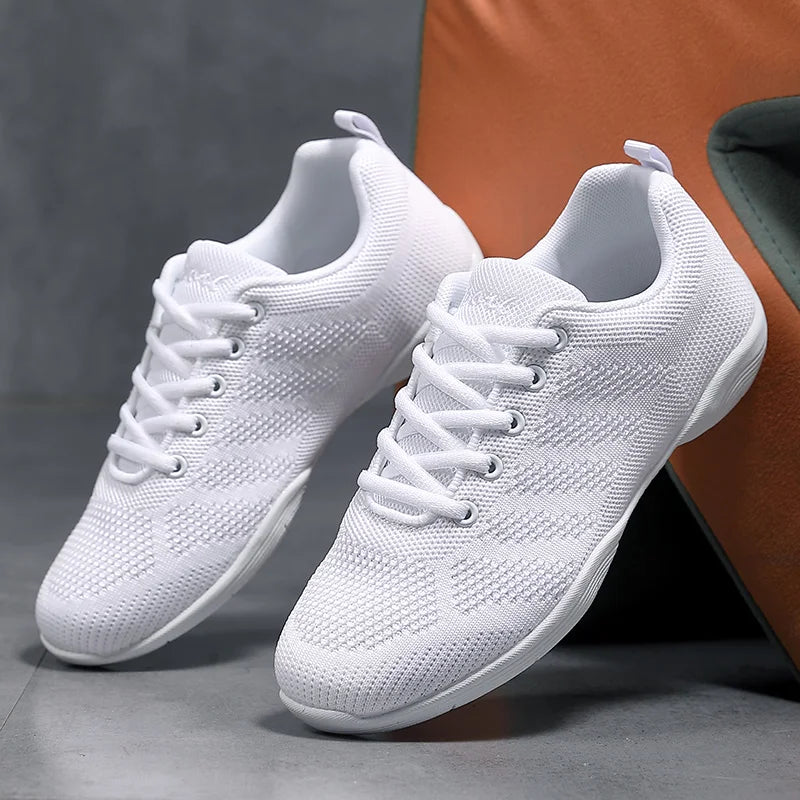 Youth Competition Cheerleading Breathable Sneakers Girls White Dance Training Shoes Children's Competitive Aerobics Shoes