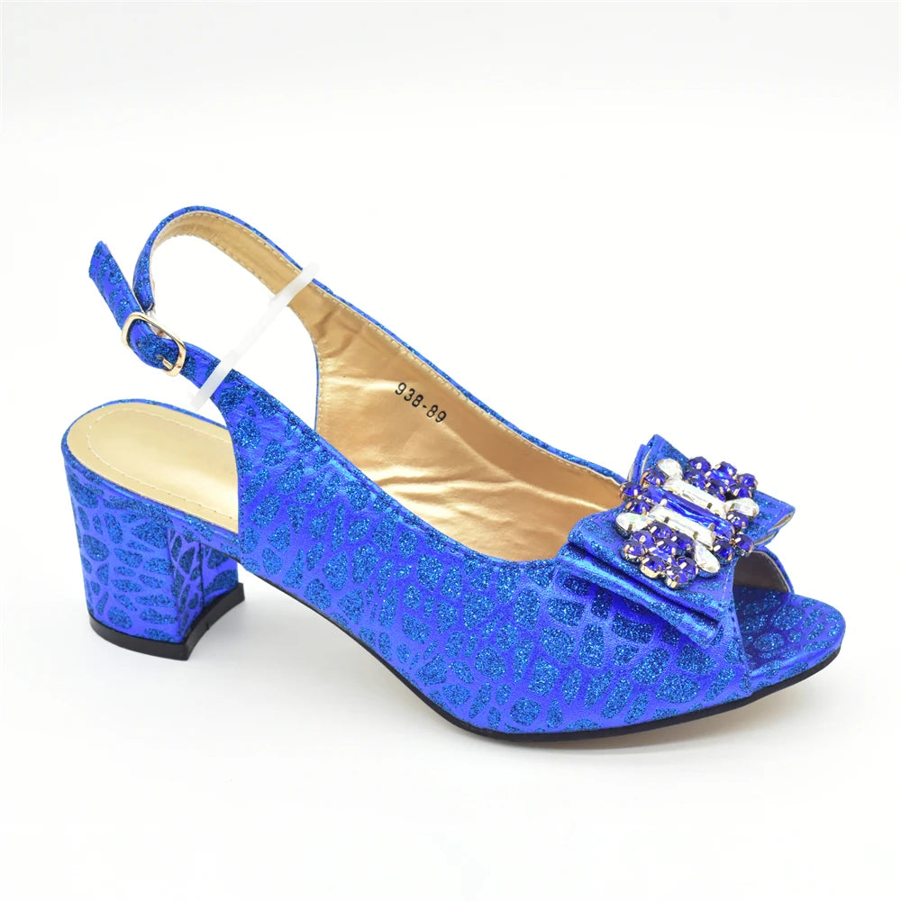Luxury Italian Shoes and Bag Set for Women Wedding Bride Shoes Woman Nigeria Bag and Shoe Set Decorated with Rhinestone