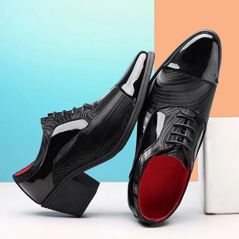 Height Increasing Men Dress Formal Business Shoes Luxury Italy Gentleman Party Evening Oxfords High Heel Youth Wedding Shoes