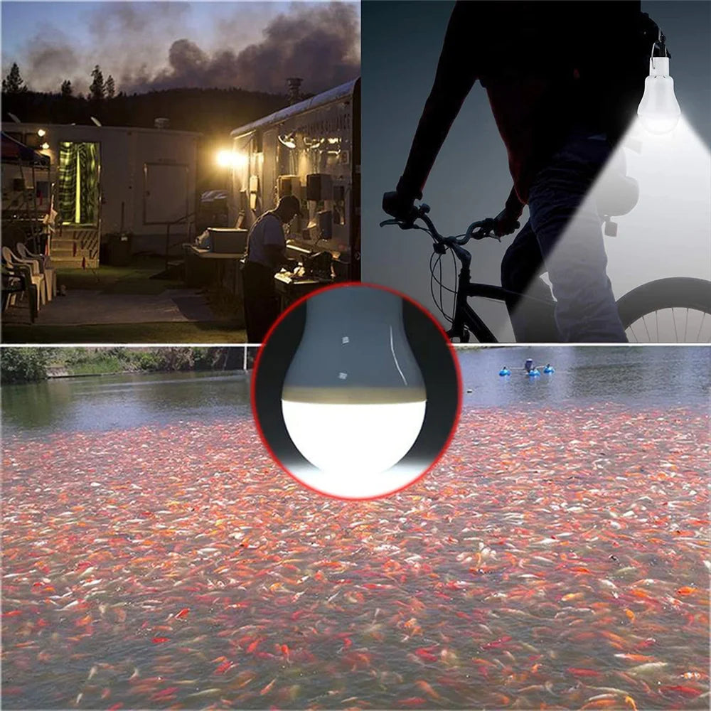 Draagbare, op zonne-energie werkende lamp met led-lampjes, oplaadbaar, kampeertent, nachtvissen, noodzonnepaneel, zonlicht