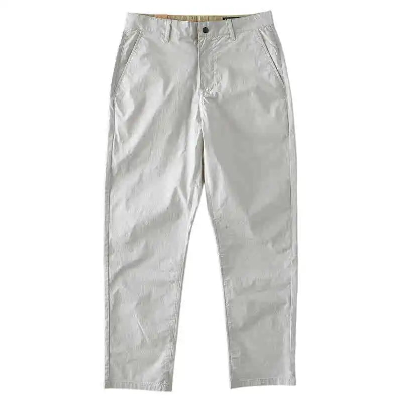 2025 Zomer Nieuwe Amerikaanse Retro Dunne Snel drogende Ice Silk Stretch Broek Heren Eenvoudige Chino Business Casual Rechte Broek