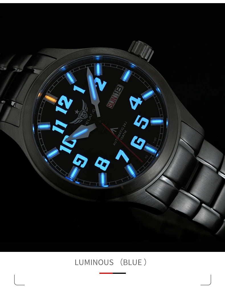 Yelang V1007 42MM Men Watch NH36 Luminous T100 Brand 100M Waterproof Mechanical Automatic Watch Sapphire Lens Reloj Business