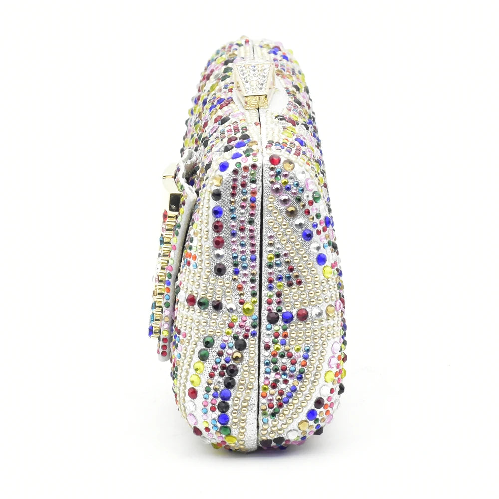 Luxury Shoe and Bag Set for Party in Women Wedding Shoes Woman Bride Rhinestone Design Elegant Shoes for Lady Peep Toe Pumps